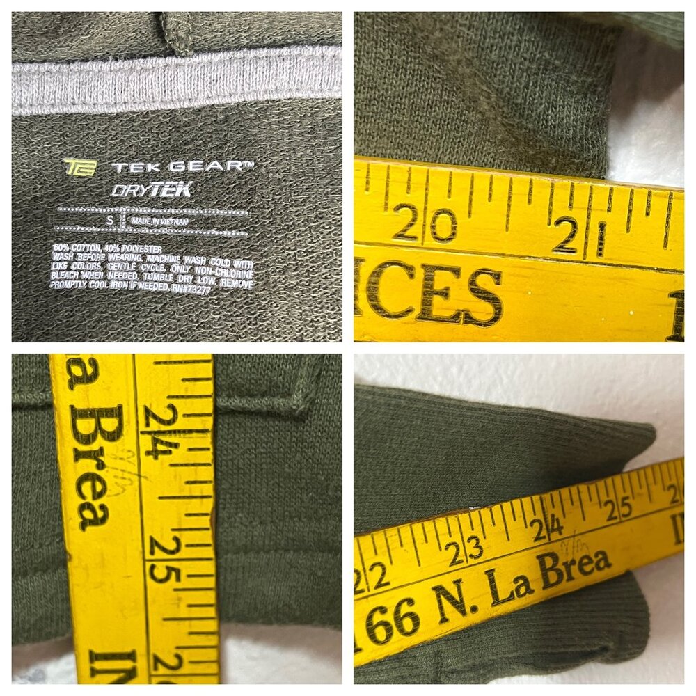 Tek Gear Dry Tek Olive Green & Gray Men's Hoodie Sweatshirt S Outdoors Hiking - Picture 8 of 11